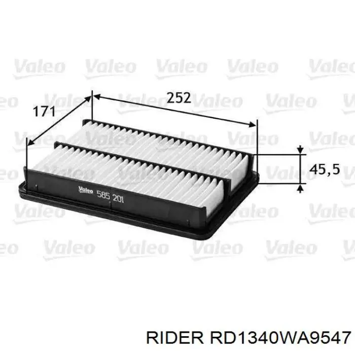 Элемент воздушного фильтра Rider RD1340WA9547 цена, от 3.83 USD
