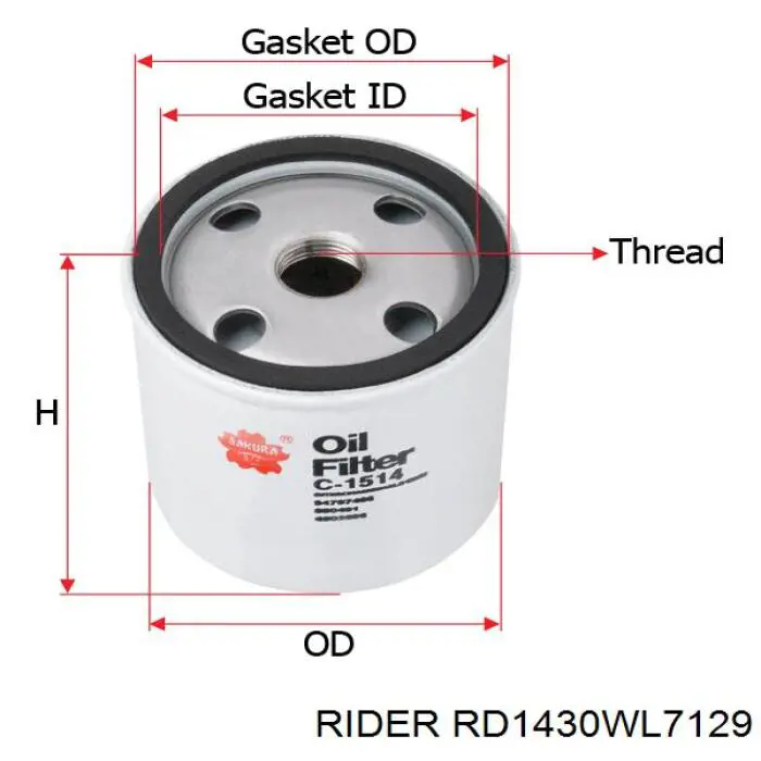 Корпус масляного фильтра Rider RD1430WL7129 цена, от 3.38 USD