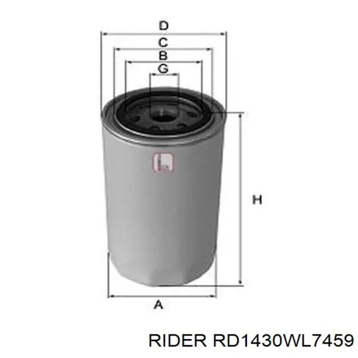 Фильтр очистки масла центробежный Rider RD1430WL7459 цена, от 4.03 USD