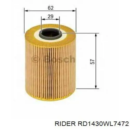 Фильтр очистки масла центробежный Rider RD1430WL7472 цена, от 4.23 USD