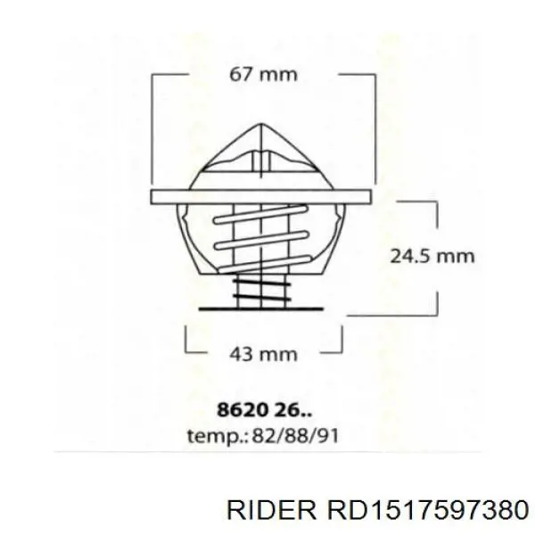 Купить RD1517597380 Rider Автомобильный термостат