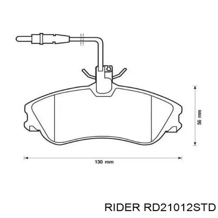 Колодки гальмівні передні, дискові RD21012STD Rider