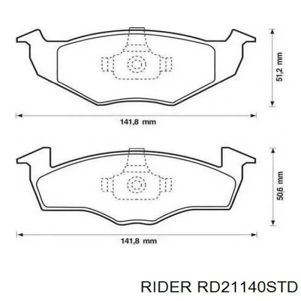 Задние тормозные колодки RD21140STD Rider