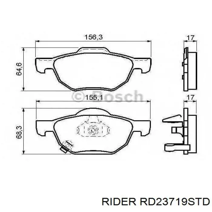 RD23719STD Rider Колодки передние