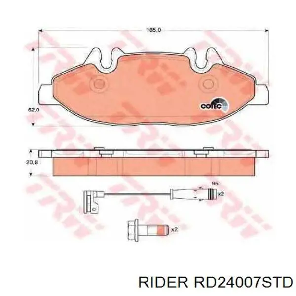 RD24007STD Rider Колодки передние