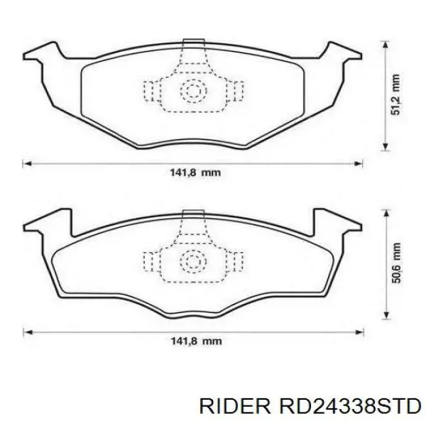 RD24338STD Rider Колодки тормозные дисковые комплект