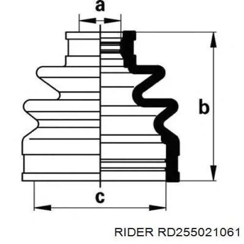 RD255021061 Rider Полуось передняя левая