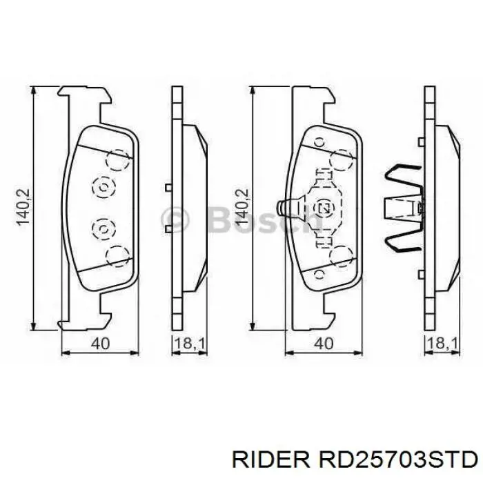 Передние тормозные колодки RD25703STD Rider