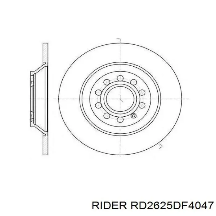 Задний тормозной диск Rider RD2625DF4047 цена, от 23.74 USD