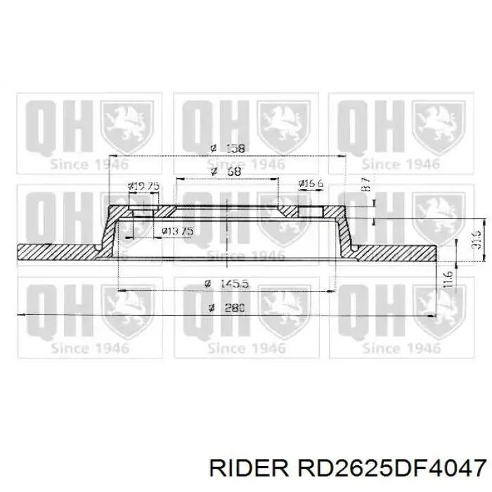Тормозные диски RD2625DF4047 Rider
