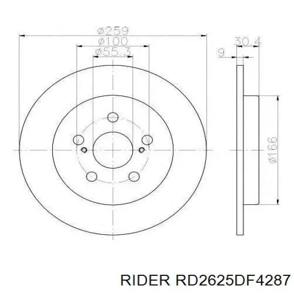 Купить RD2625DF4287 Rider Диск тормозной задний