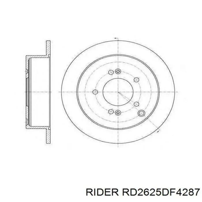 RD2625DF4287 Rider диск тормозной задний