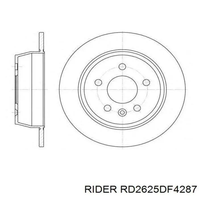 Задний тормозной диск Rider RD2625DF4287 цена, от 27.63 USD