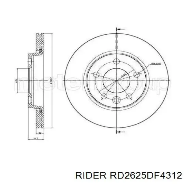 Задний дисковый тормоз Rider RD2625DF4312
