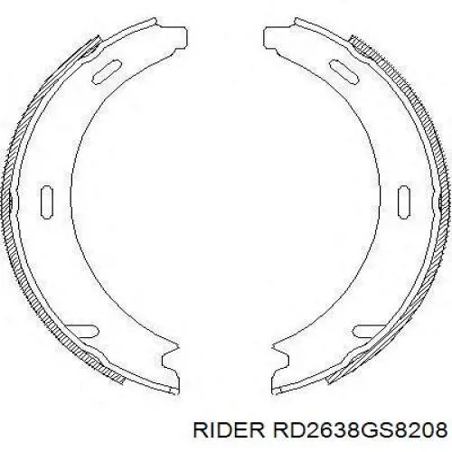 Колодки ручника (стояночного тормоза) Rider RD2638GS8208