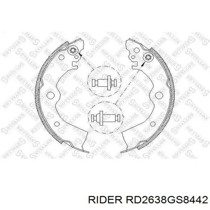 Задние барабанные колодки RD2638GS8442 Rider