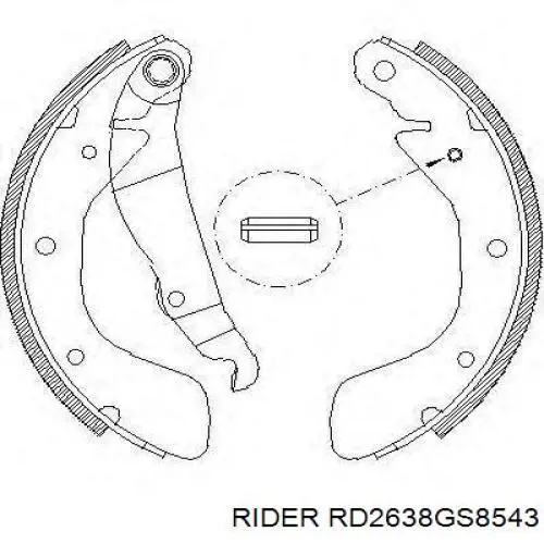 Купить RD2638GS8543 Rider Задние барабанные тормозные колодки