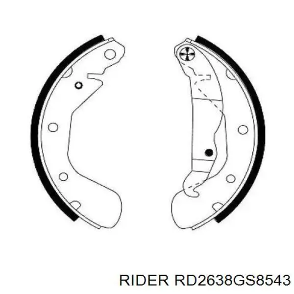 Задние барабанные колодки RD2638GS8543 Rider
