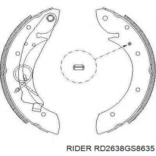 Колодки тормозные задние барабанные RIDER RD2638GS8635