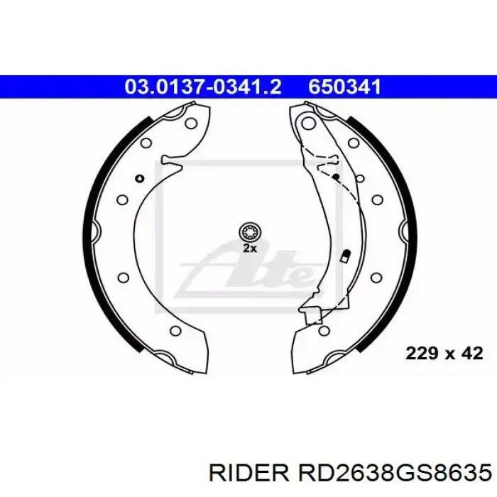 RD2638GS8635 Rider Барабанные тормозные колодки