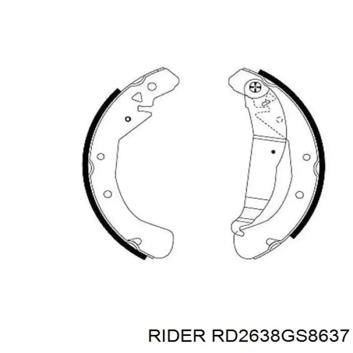 Zapatas de frenos de tambor traseras RD2638GS8637 Rider