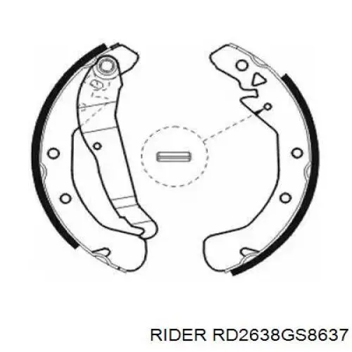 Купить RD2638GS8637 Rider Задние барабанные тормозные колодки