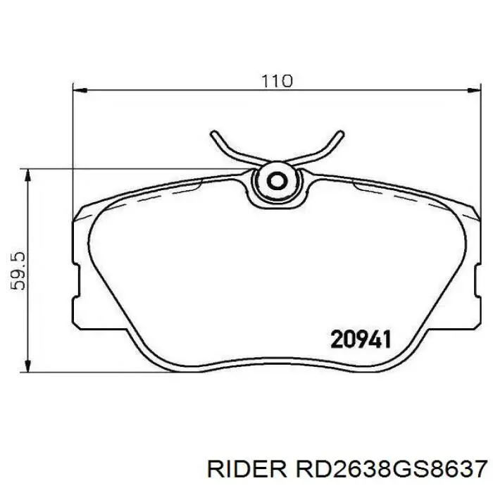 RD2638GS8637 Rider Барабанные тормозные колодки