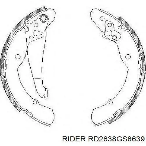 Задние барабанные колодки RD2638GS8639 Rider