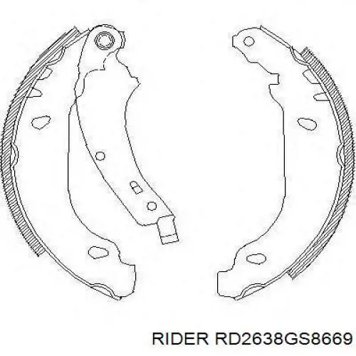 Задние барабанные колодки RD2638GS8669 Rider