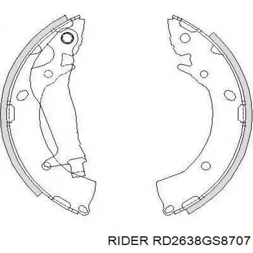 Задние барабанные колодки RD2638GS8707 Rider