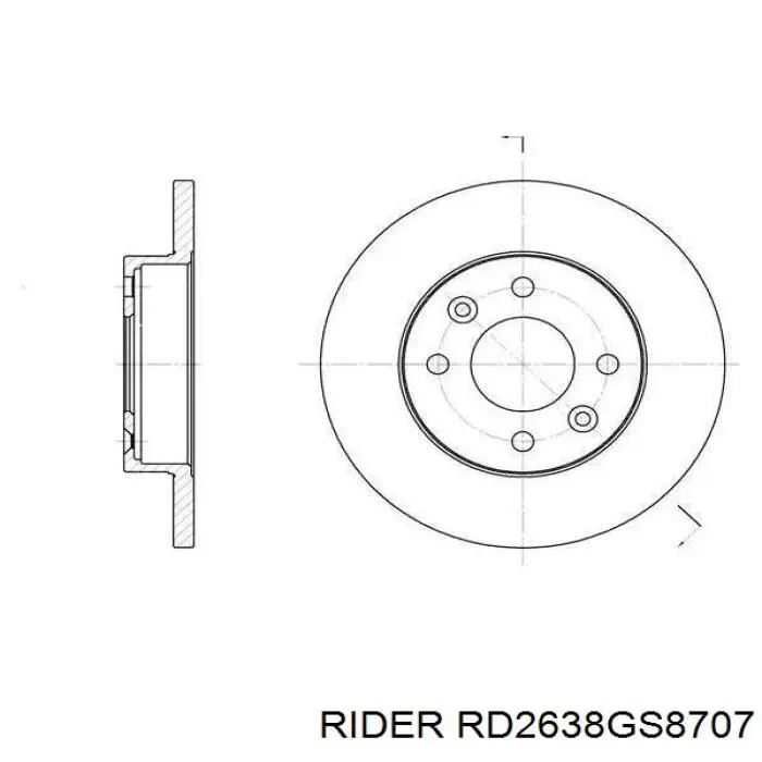 RD2638GS8707 Rider Барабанные тормозные колодки
