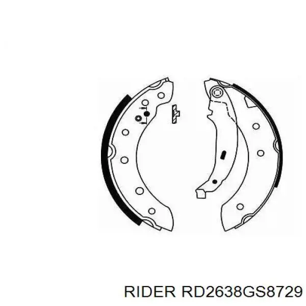 Sapatas do freio traseiras de tambor Rider RD2638GS8729 preço, a partir de 42,07 USD