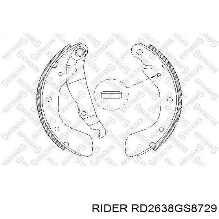 Sapatas do freio traseiras de tambor RD2638GS8729 Rider
