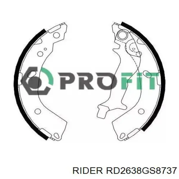 Задние барабанные колодки RD2638GS8737 Rider