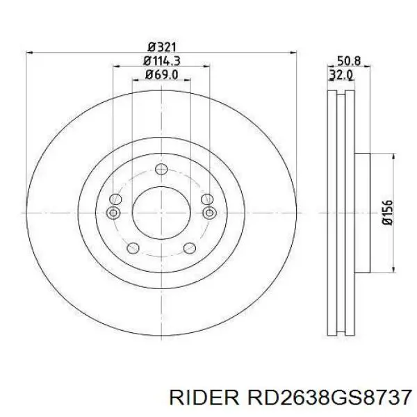 Барабанные колодки Rider RD2638GS8737