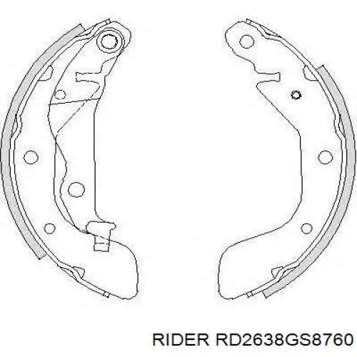 Задние барабанные колодки RD2638GS8760 Rider