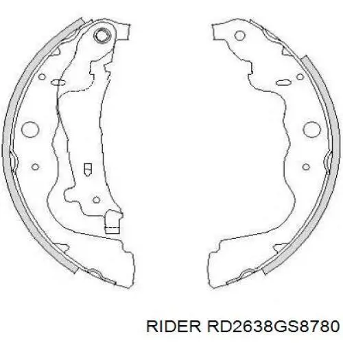 Zapatas de frenos de tambor traseras RD2638GS8780 Rider