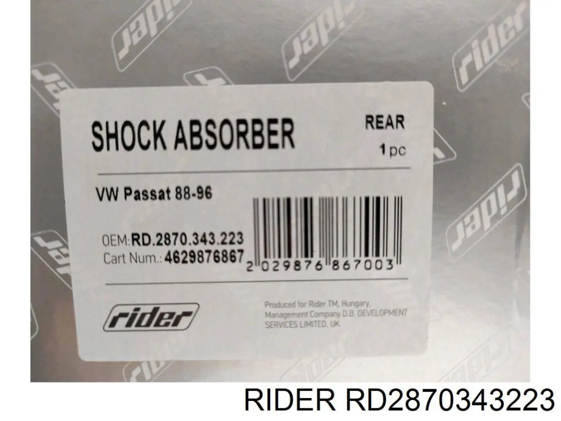Стойка амортизатора задняя Rider RD2870343223 цена, от 24.20 USD