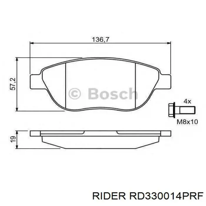 Передние тормозные колодки RD330014PRF Rider