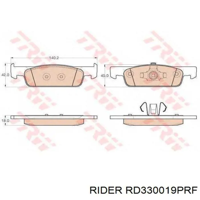 Передние тормозные колодки RD330019PRF Rider