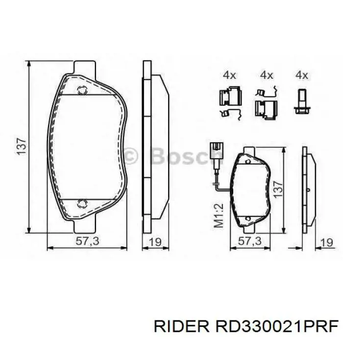 Колодки Rider RD330021PRF цена, от 16.29 USD
