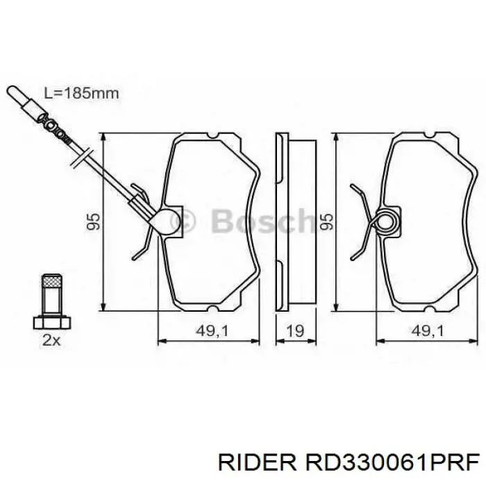 RD.330061PRF Rider передние тормозные колодки