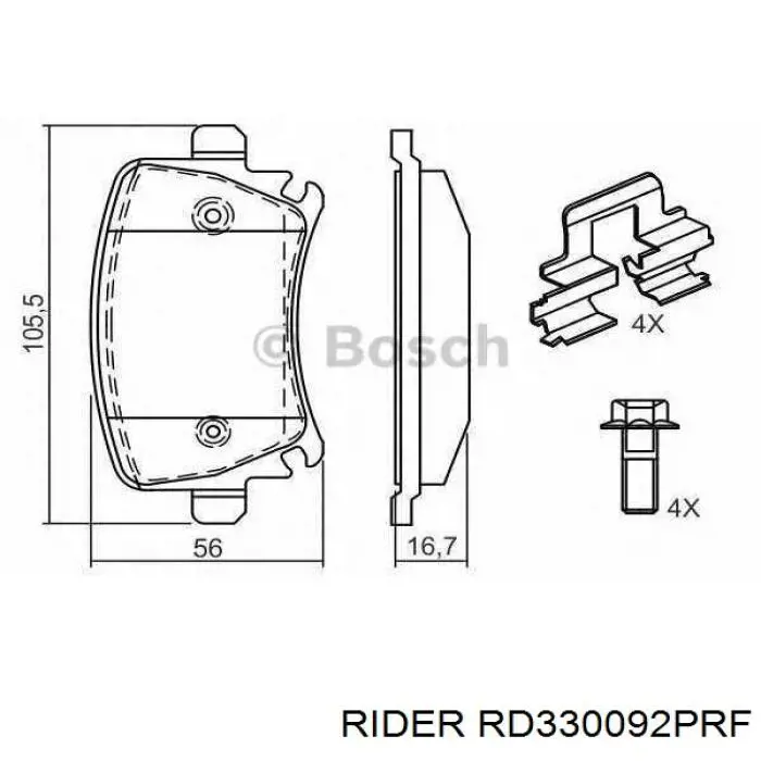 Купить RD330092PRF Rider Колодки тормозные задние, дисковые