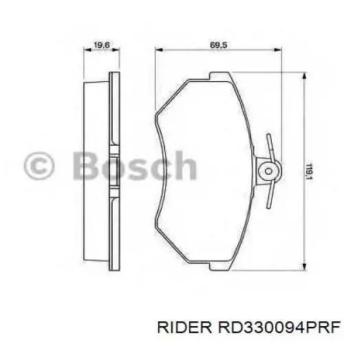 Передние тормозные колодки RD330094PRF Rider