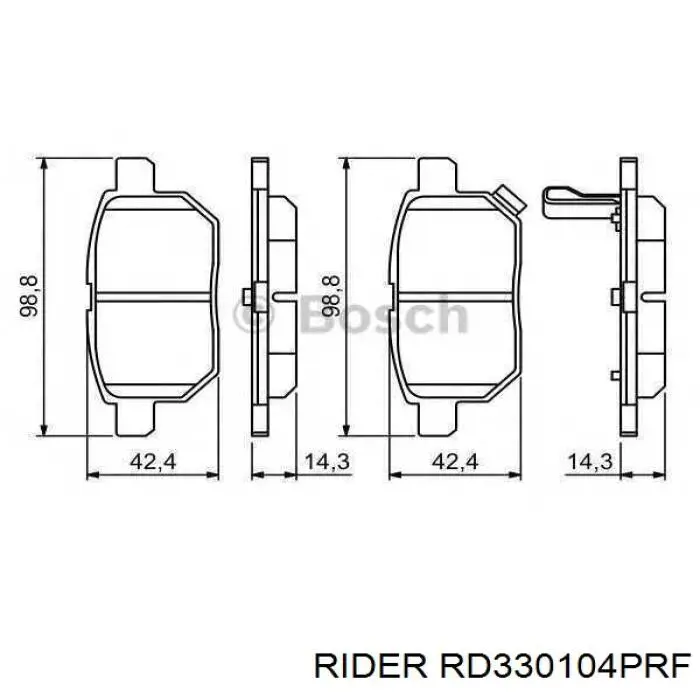 RD330104PRF Rider Колодки тормозные дисковые комплект