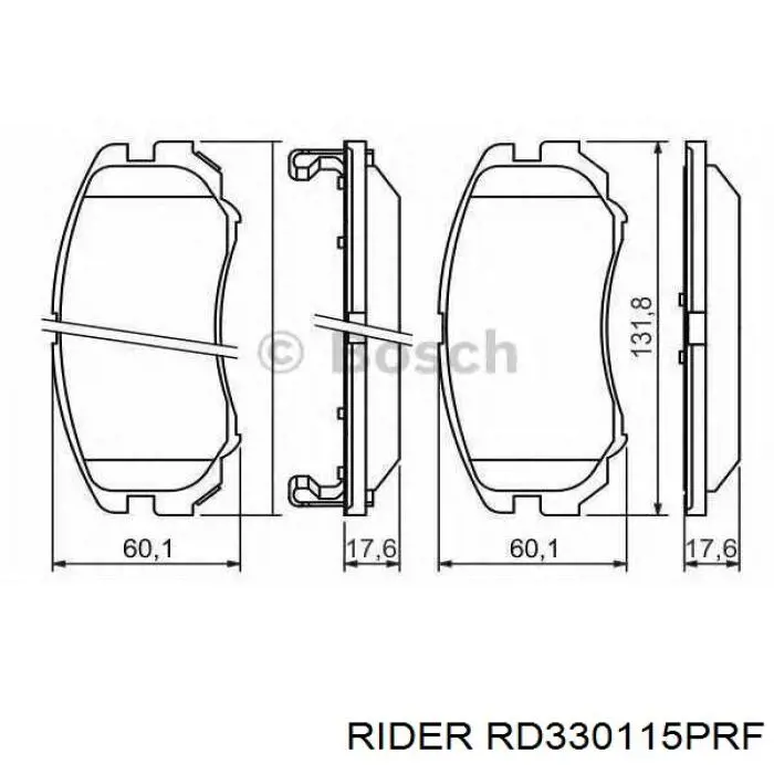 Колодки Rider RD330115PRF цена, от 16.62 USD