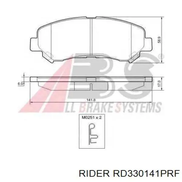 Передние тормозные колодки RD330141PRF Rider