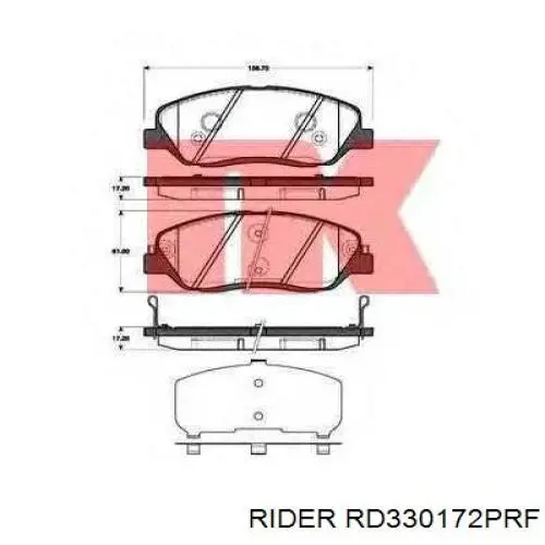 Передние тормозные колодки RD330172PRF Rider