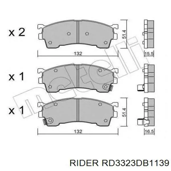 Купить RD3323DB1139 Rider Колодки тормозные