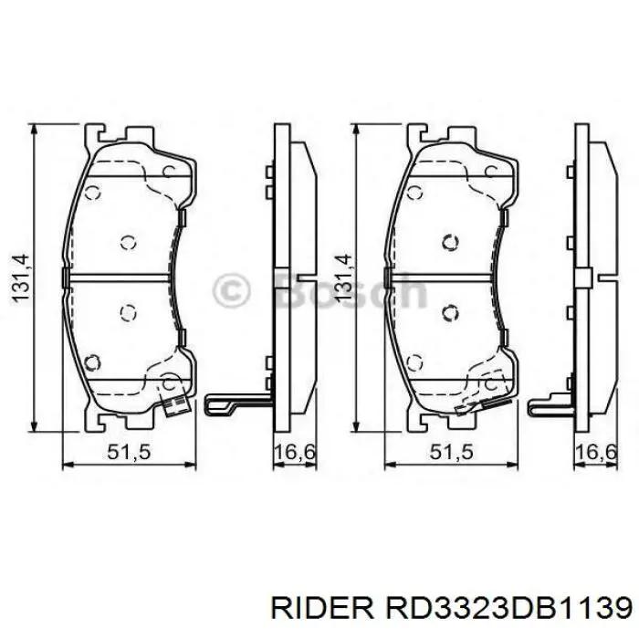 Колодки Rider RD3323DB1139 цена, от 13.60 USD